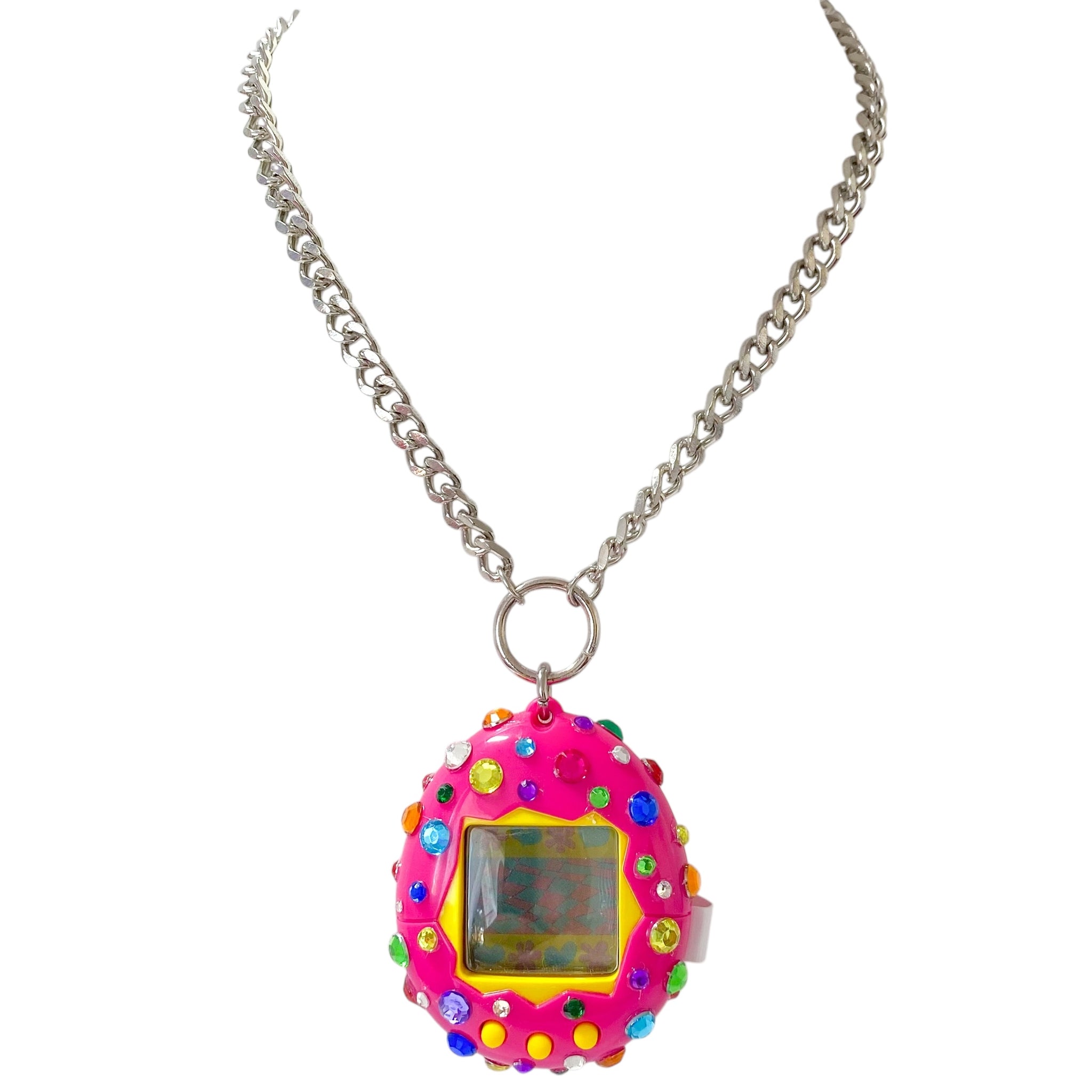 Bedazzled Tamagotchi Necklace