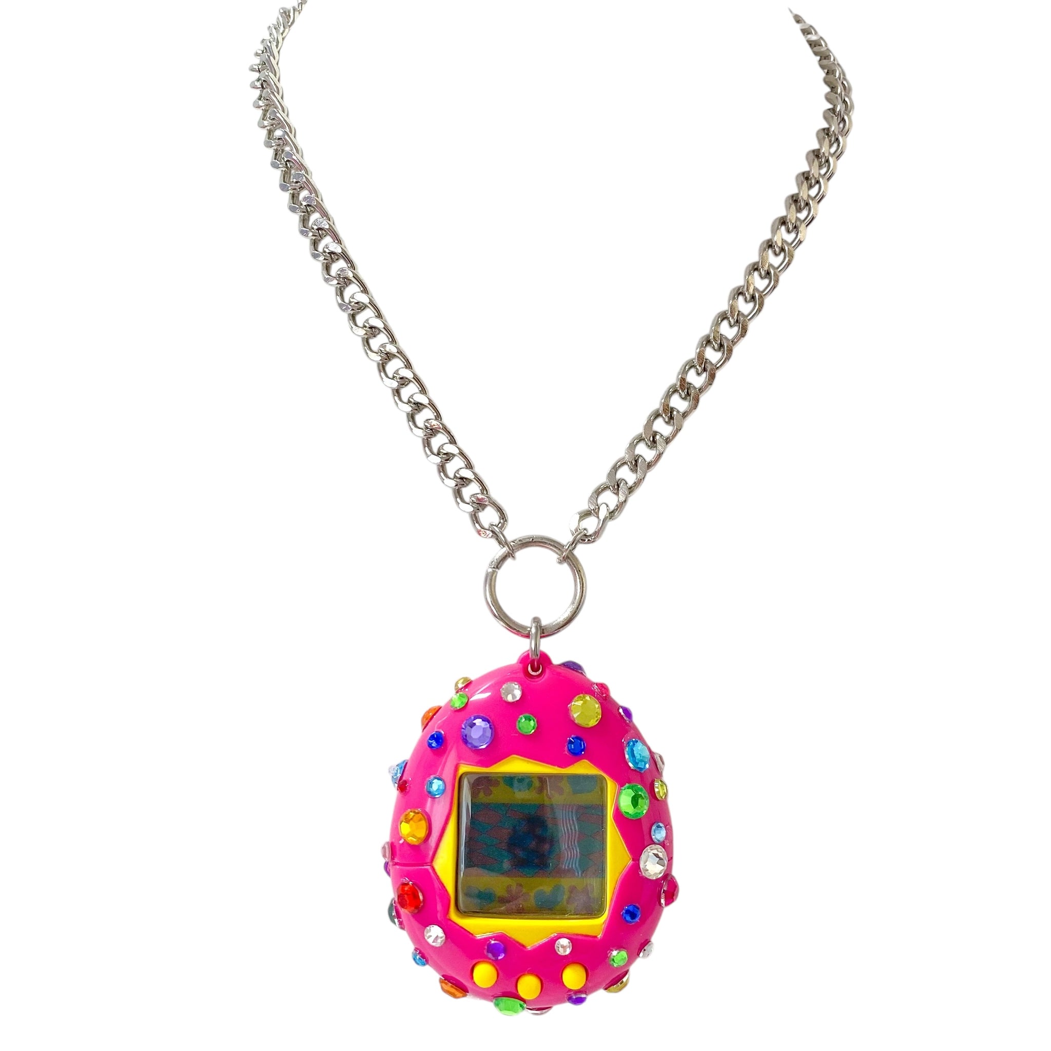 Bedazzled Tamagotchi Necklace