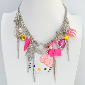 Pink Punk Charm Necklace