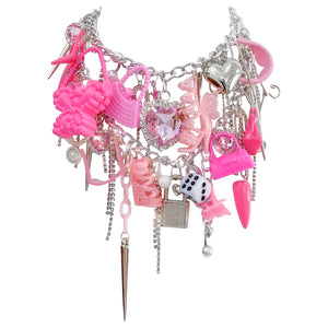 Barbiecore Charm Necklace Set