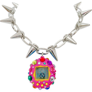 Spiked Bedazzled MINI Tamagotchi Necklace