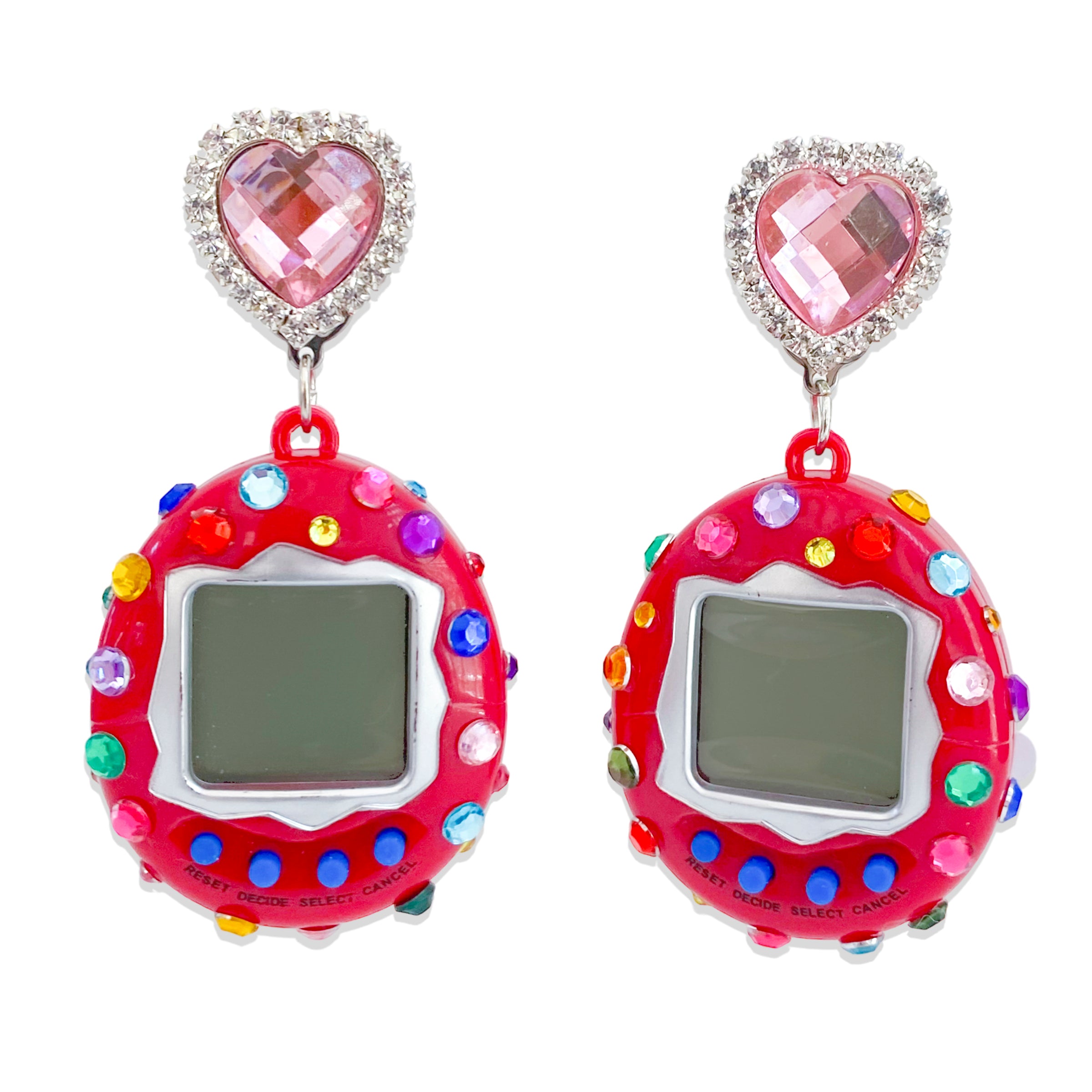 Bedazzled Tamagotchi Charm Necklace