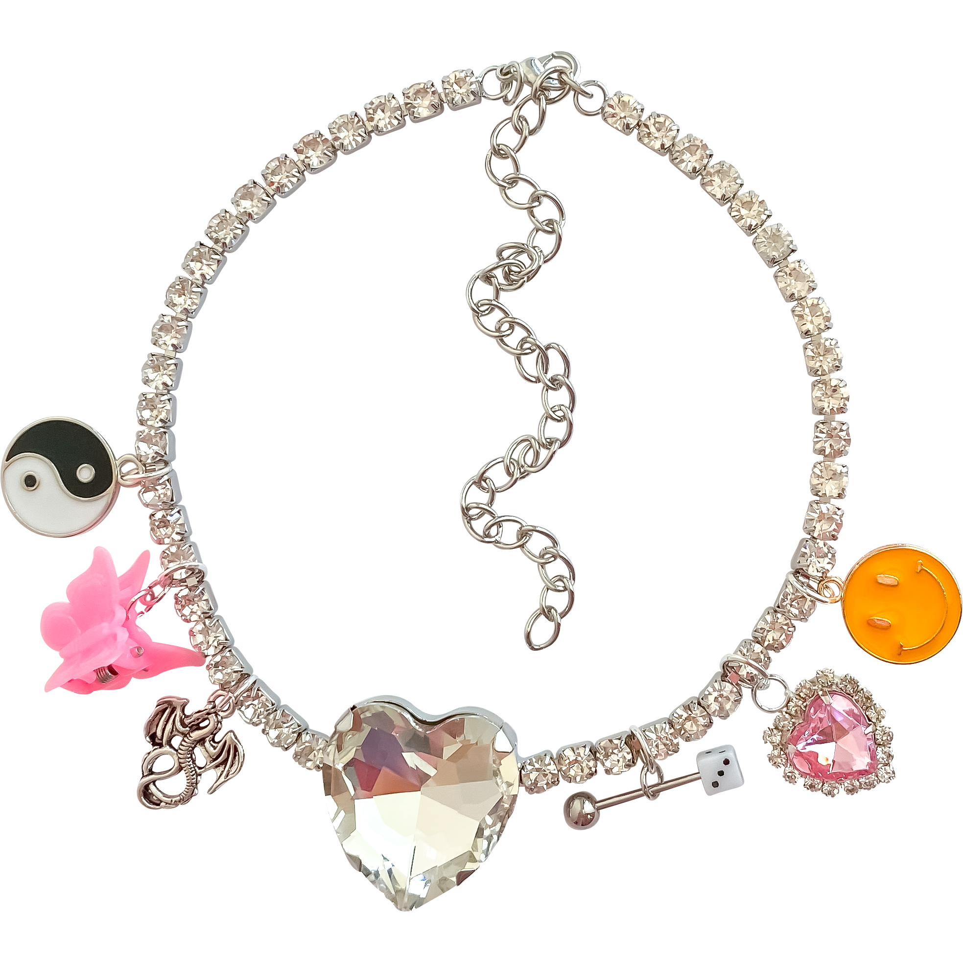 Crystal Heart Charm Necklace