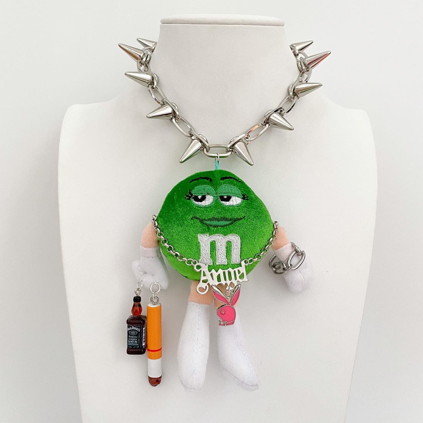 No Angel Green M&M Necklace