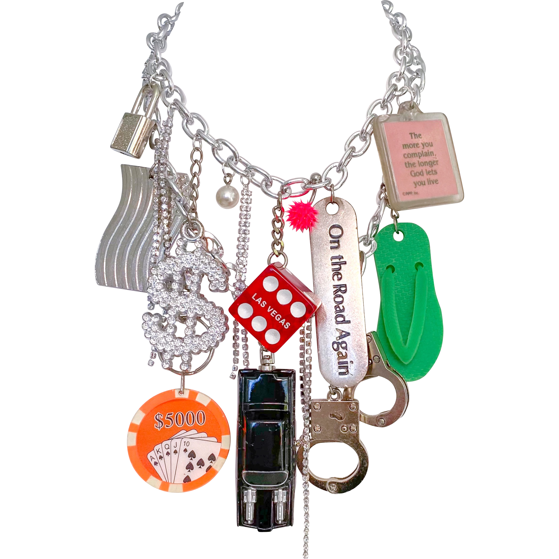 On The Road Again Vintage Remix Charm Necklace