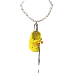 Yellow Bedazzled Mini Croc Necklace