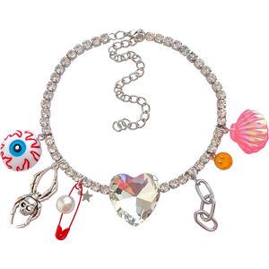 Crystal Heart Charm Necklace