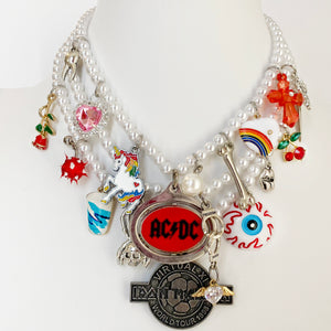 Iron Maiden/ACDC Vintage Remix Charm Necklace