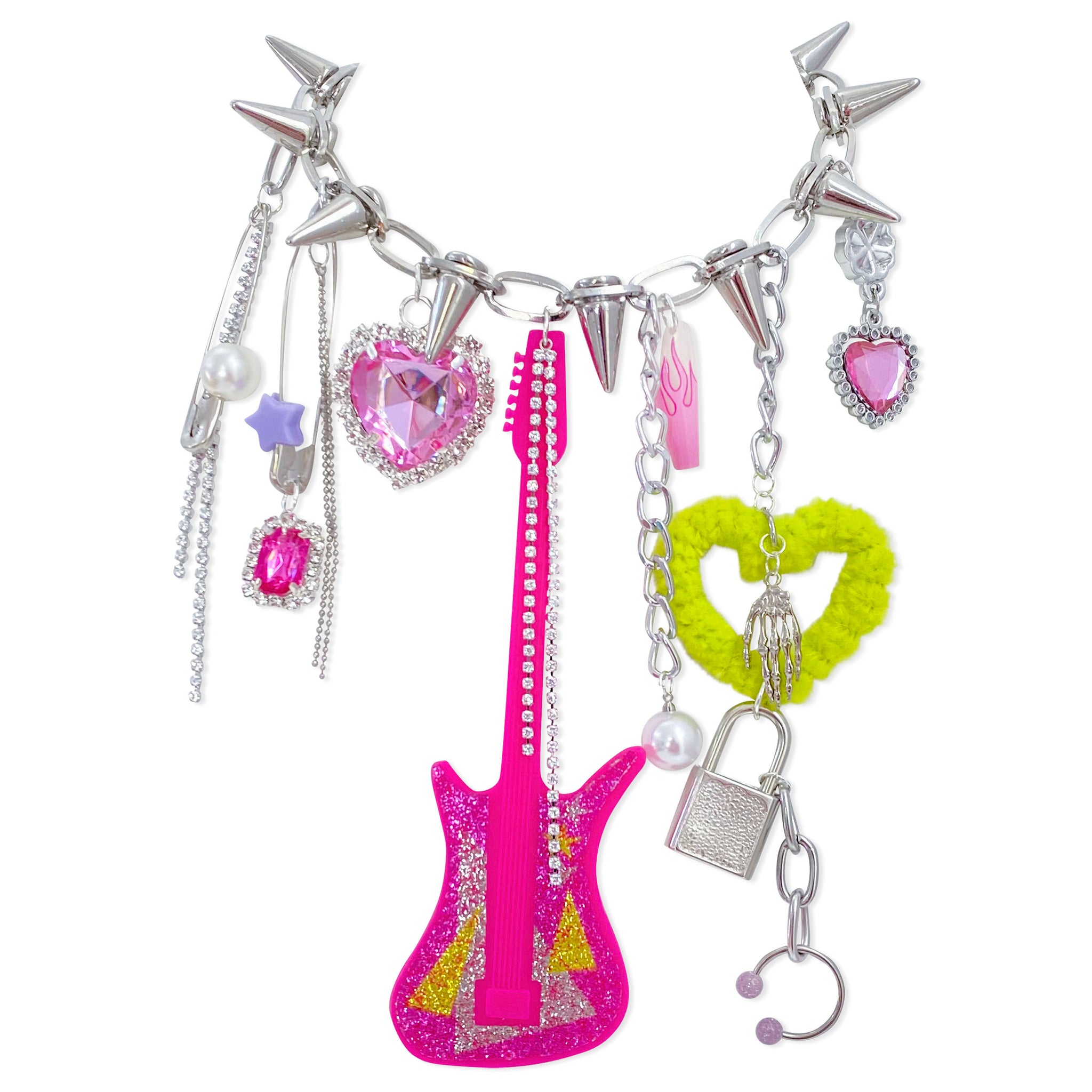 Rockstar Barbie Punk Charm Necklace