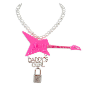 Daddy's Girl Barbie Guitar Necklace