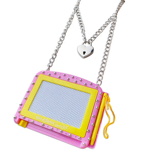 Bedazzled Etch A Sketch Toy Punk Necklace