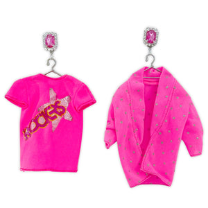 80's Rockstar Pink Barbie Clothes Earrings