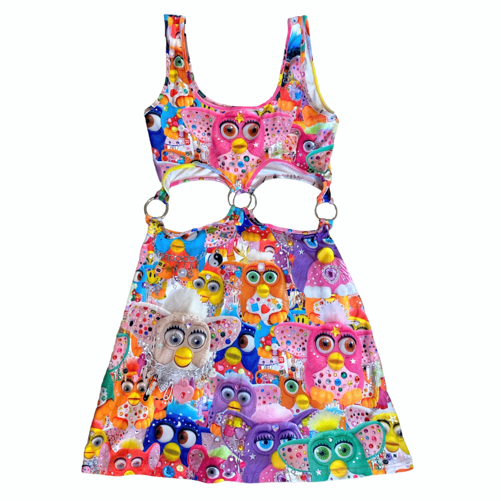 MEDIUM 1-OFF BEDAZZLED FURBY CUT OUT DRESS