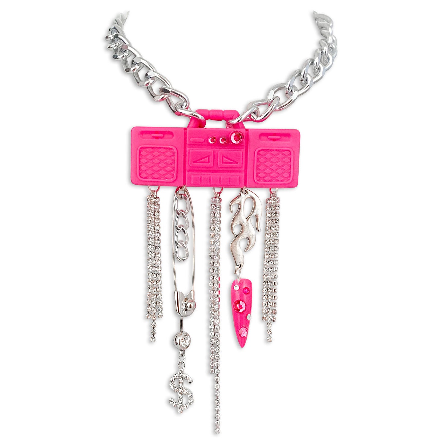 Pink Boombox Barbie Charms N' Chains Necklace