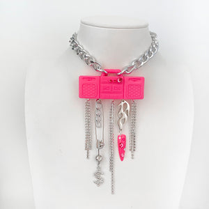 Pink Boombox Barbie Charms N' Chains Necklace