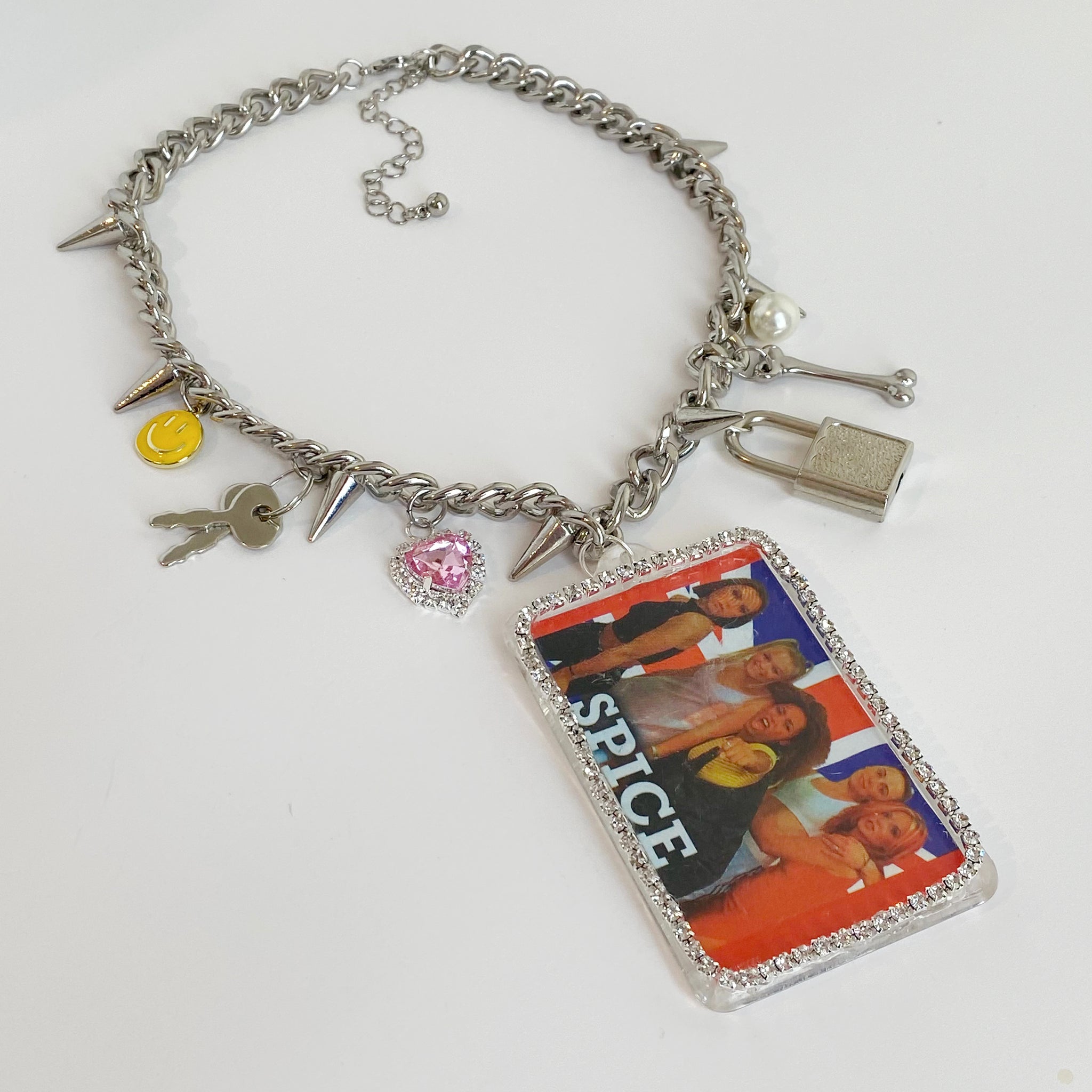 Bedazzled Vintage Spice Girls Punk Remix Necklace