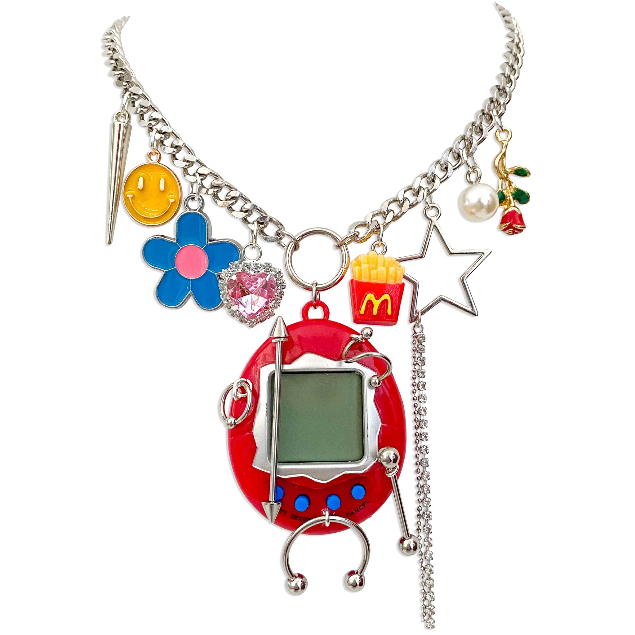 Red Pierced N' Charmed Cyber Pet Necklace
