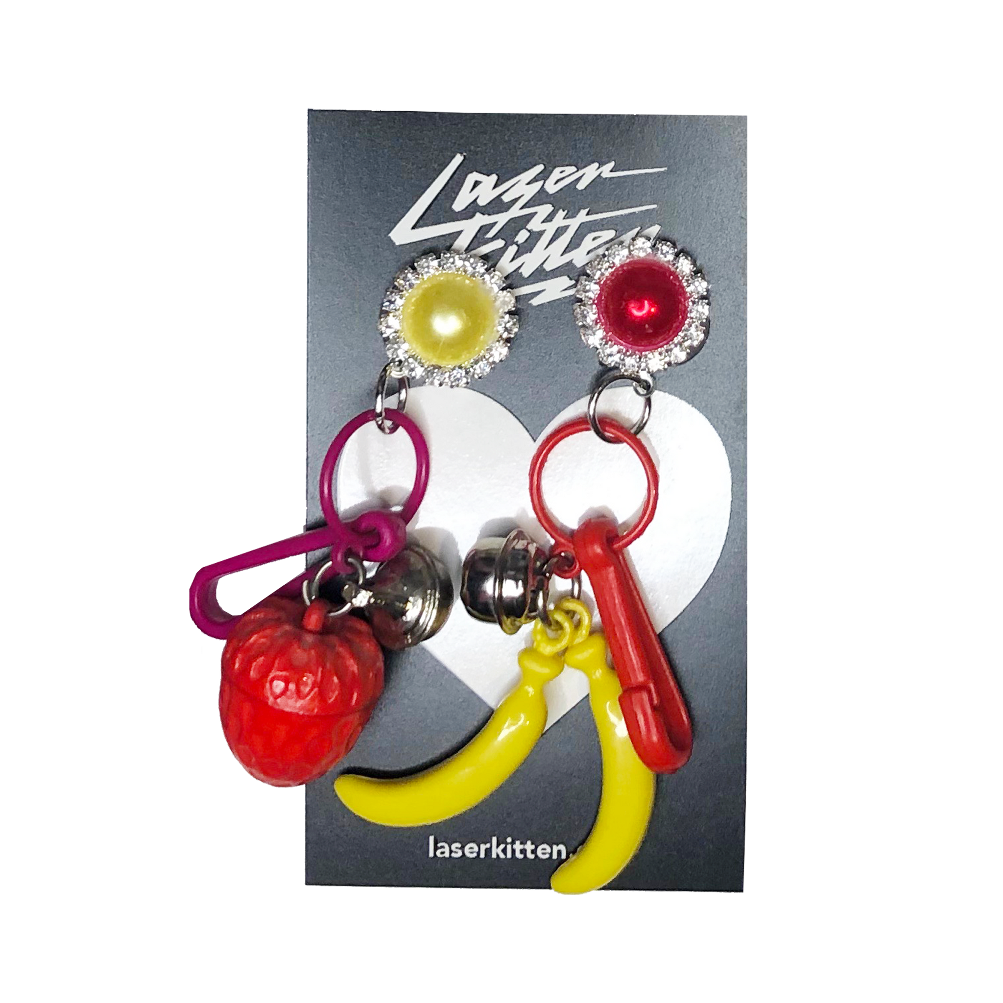 Vintage Strawberry Banana Charm Earrings (4361836200019)