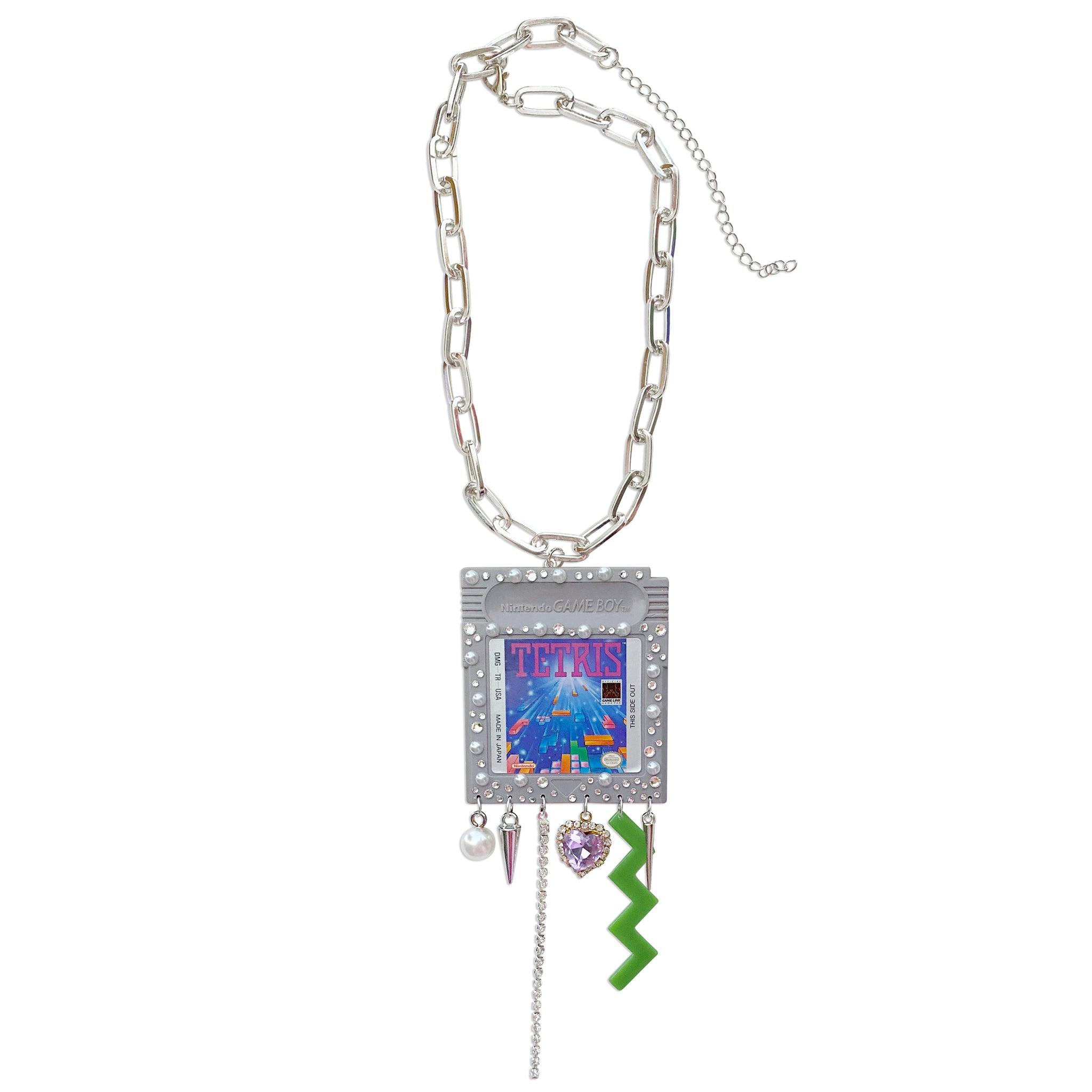 1989 Vintage Tetris Charm Necklace